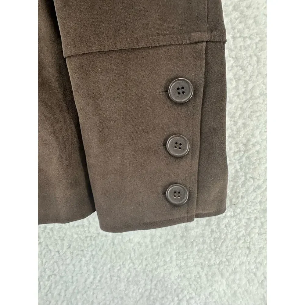 Norton Studio Petite Size 12P Faux Suede Jacket, Brown, Preowned - Picture 5 of 9